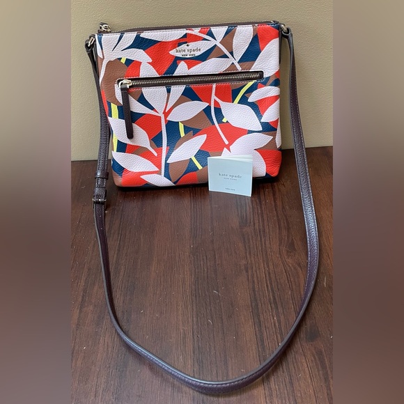 kate spade Handbags - Kate Spade * Jackson Tropical Toss Top Zip Crossbody bag / purse, Blue/Pink